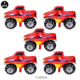 Monster Truck Theme Silicone keychain Drinking Straws Monster Truck Birthday Party Supplies Dessert Plate Napkins Cup Tablecloth