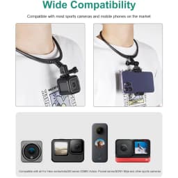 Neck Mount Necklace Holder Camera POV Mount for GoPro Hero 13 12 11 10 9 8 7 AKASO SJCAM DJI Osmo Action Insta360 Action Cameras