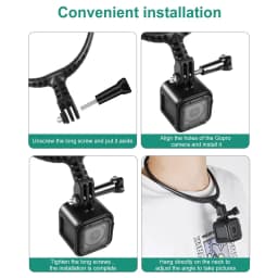 Neck Mount Necklace Holder Camera POV Mount for GoPro Hero 13 12 11 10 9 8 7 AKASO SJCAM DJI Osmo Action Insta360 Action Cameras