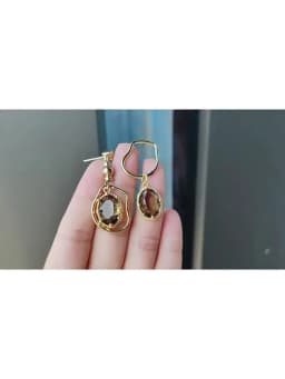 Asymmetrical Vintage Crystal Pendant Earrings For Women Korean Fashion Irregular Geometric Earrings Office Party Jewelry Gifts