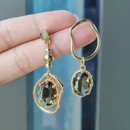 Asymmetrical Vintage Crystal Pendant Earrings For Women Korean Fashion Irregular Geometric Earrings Office Party Jewelry Gifts