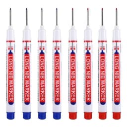 8Pcs/Set 20mm Deep Hole Long Nib Head Markers For Metal Perforating Pen Waterproof Bathroom Woodworking Decoration Multi-Purpose