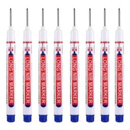 8Pcs/Set 20mm Deep Hole Long Nib Head Markers For Metal Perforating Pen Waterproof Bathroom Woodworking Decoration Multi-Purpose