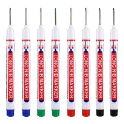 8Pcs/Set 20mm Deep Hole Long Nib Head Markers For Metal Perforating Pen Waterproof Bathroom Woodworking Decoration Multi-Purpose
