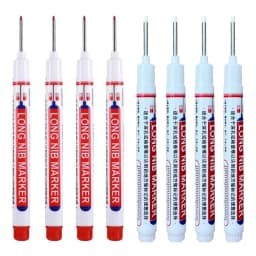 8Pcs/Set 20mm Deep Hole Long Nib Head Markers For Metal Perforating Pen Waterproof Bathroom Woodworking Decoration Multi-Purpose