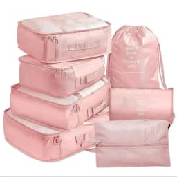 7Pcs Folding Travel Organizer Storage Bags Wardrobe Cube Suitcase Packing Set Storages Luggage Clothes Shoe Box