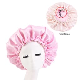 New Women Solid Reversible Satin Bonnet For Curly Hair Cap Double Layer Adjustable Sleep Cap Elastic Hair Cap Haircare Night Hat