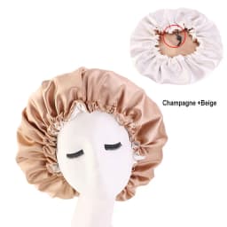 New Women Solid Reversible Satin Bonnet For Curly Hair Cap Double Layer Adjustable Sleep Cap Elastic Hair Cap Haircare Night Hat