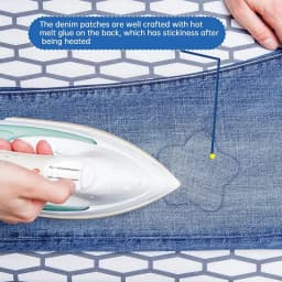 Denim Patches for Clothing - Super Glue Appliques, Iron-On & Sewing Fabric Embellishments, DIY Apparel Supplies for Pants and Ja