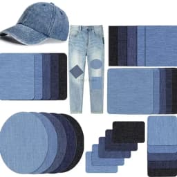 Denim Patches for Clothing - Super Glue Appliques, Iron-On & Sewing Fabric Embellishments, DIY Apparel Supplies for Pants and Ja