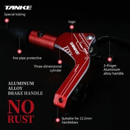 TANKE MTB Bike Hydraulic Disc Brake Set 160mm Rotors Oil Calliper Plate Front Rear Mountain Bicycle Clamp 22.2mm Handle A Pillar