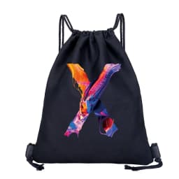 26 Initials Print Drawstring Bag Backpack Men and Women Beach Sports Travel Backpack Kid Gift Supplies Bag Portable Sundries Bag
