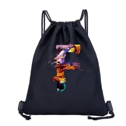 26 Initials Print Drawstring Bag Backpack Men and Women Beach Sports Travel Backpack Kid Gift Supplies Bag Portable Sundries Bag