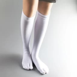 3 Pairs Long Tabi Two Toe Socks Cotton Solid Black White Calf Socks Japanese Anime Kimono Clogs Stockings for Women Men No Heel