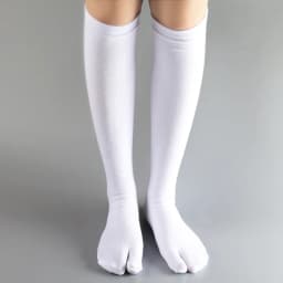 3 Pairs Long Tabi Two Toe Socks Cotton Solid Black White Calf Socks Japanese Anime Kimono Clogs Stockings for Women Men No Heel