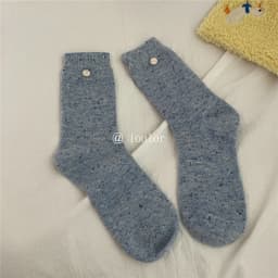 SP&CITY Colored Dotted Sheep Woolen Socks Women's Winter Warm Keeping Middle Tube Socks Casual Thick Korean Fashion Stockings