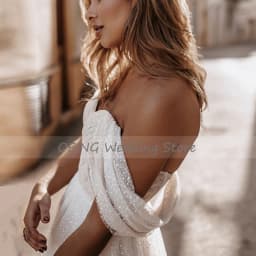Short Wedding Dresses For Women A Line Boho Bride Gowns Backless Ivory Bridal Dresses Midi Off Shoulder Elegant Robe De Mariée