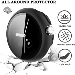 Tempered Glass+Cover For Google Pixel Watch PC Protective Case Full All-Around Bumper Screen Protector for Google Pixel Watch 2