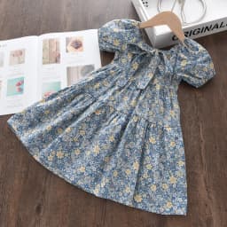 Bear Leader Rose Pink Plaid Bow Dress Elegant Lolita Child Big Girls Midi Dress Children Dresses Teens Party Princess Sundress