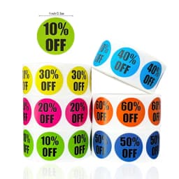 500pcs Percent Off Sticker Rolls Clearance Discount Stickers Pricemarker Tag Sticker Label for Retail Store Promotion