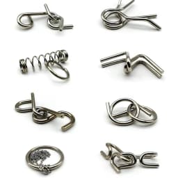 8PCS Set Metal Montessori Puzzle Wire IQ Games Rompecabezas 3D Casse Tete Brain Teaser Intellectual Toys For Kids Adults