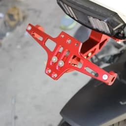 Motorcycle Universal Adjustable License Number Plate Bracket Rear Turn Signal LED Lamp Holder CNC Registration Plate Holder
