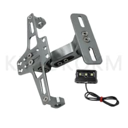 Motorcycle Universal Adjustable License Number Plate Bracket Rear Turn Signal LED Lamp Holder CNC Registration Plate Holder