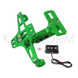Motorcycle Universal Adjustable License Number Plate Bracket Rear Turn Signal LED Lamp Holder CNC Registration Plate Holder