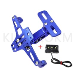 Motorcycle Universal Adjustable License Number Plate Bracket Rear Turn Signal LED Lamp Holder CNC Registration Plate Holder