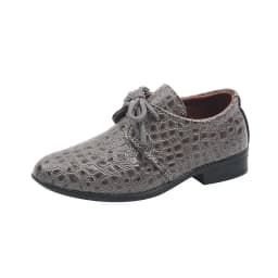 Children's Leather Shoes Pointed Toe Fashion Boys Performance Low-heels Shoes Versatile School Causal Kids Party Shoes Lace-up