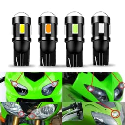 2PCS W5W CANbus White LED Motorcycle Position Parking Light FOR Kawasaki Z250 Z400 Z650 Z900 RS ER6F T10 194 Pilot Park Lights