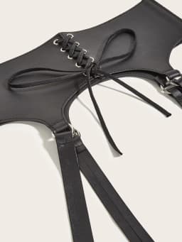 Lace up girdle Women underbust belts For Lady Black Dourbesty Vintage cummerbund corset Sex Vest Waist Comeondear gothic harness