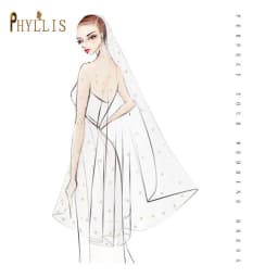 B62 Short Bridal Veil with Comb Luxury Pencil Edge Wedding Veil 2022 Turkish Veil Glitter Veil White Champagne Bride Veil
