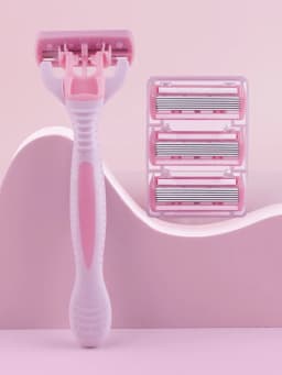 1 Handle + 4 Blades/ Men And Women Body Hair Safety Bikini Aloe Strip Razors Blade Set Female Shavers Replacement Heads