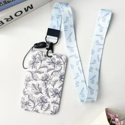 1 Pcs Simple And Fresh Flower Card Set Student Card Bus Access Protection Card Holder ABS Plastic Neck Rope Card Cover