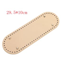 29.5*10cm Handmade Oval Bottom For Knitted Bag PU Leather Wear-Resistant Accessories Bottom With Holes Diy Crochet Bag Bottom