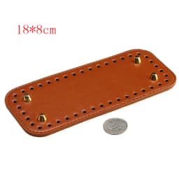 29.5*10cm Handmade Oval Bottom For Knitted Bag PU Leather Wear-Resistant Accessories Bottom With Holes Diy Crochet Bag Bottom