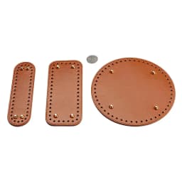 29.5*10cm Handmade Oval Bottom For Knitted Bag PU Leather Wear-Resistant Accessories Bottom With Holes Diy Crochet Bag Bottom