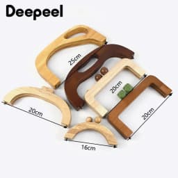 1Pc Deepeel 14-28cm Wooden Bag Handle Bags Closure Kiss Clasp Purse Frames Lock Buckles Handles DIY Sewing Brackets Accessories
