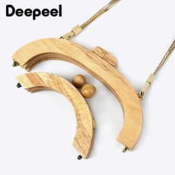 1Pc Deepeel 14-28cm Wooden Bag Handle Bags Closure Kiss Clasp Purse Frames Lock Buckles Handles DIY Sewing Brackets Accessories