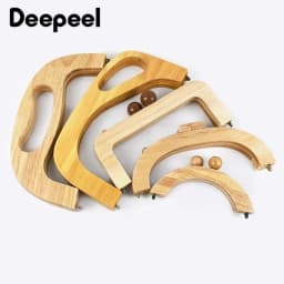 1Pc Deepeel 14-28cm Wooden Bag Handle Bags Closure Kiss Clasp Purse Frames Lock Buckles Handles DIY Sewing Brackets Accessories