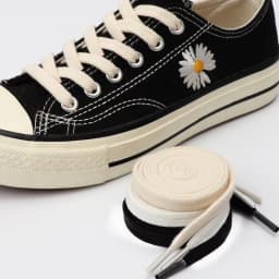 1Pair Flat Solid Shoelace Classic Canvas Black White Shoelaces for Sneakers Running Sport Laces Allstar Women Men Casual Strings