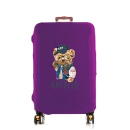 Luggage Cover Suitcase Protector for 18-32 Inch Trolley Travel Wisdom Bear Print Set Thicken Elasticity Dust Cover Anti-scratch