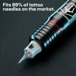 Alloy Tattoo Pen Kit POSEIDON High Quality Black Tattoo Kit 20 Tattoo Needles High Power Tattoo Power Supply Tattoo Gun Kit