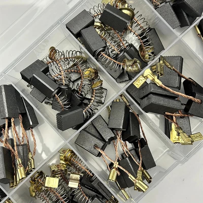 50pcs For Drills Sanders Grinders Motors Durable Motor Repair Parts Kit Heavy Duty Carbon Brush with Metal Bases