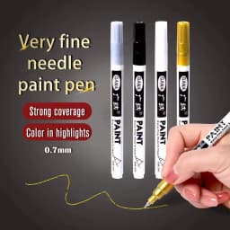Fine tip permanent Paint Marker Pen DIY Paint Metallic Pen Permanent Gold SILVER Marker Touch Up,School Model Painting