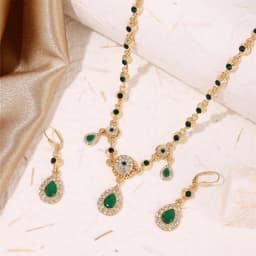 Middle Eastern Style Large Drop Rhinestone Necklace Earrings 2 Piece Pullover Necklace Multiple Uses Of Bridal Wedding Jewelry