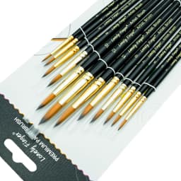 12pcs Professional Paint Brushes Set Round Pointed Tip Nylon Hair Artist Acrylic Brush For Acrylic Watercolor Oil Painting Body