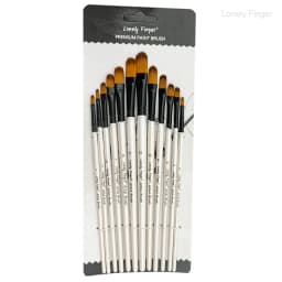12pcs Professional Paint Brushes Set Round Pointed Tip Nylon Hair Artist Acrylic Brush For Acrylic Watercolor Oil Painting Body