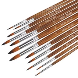 12pcs Professional Paint Brushes Set Round Pointed Tip Nylon Hair Artist Acrylic Brush For Acrylic Watercolor Oil Painting Body